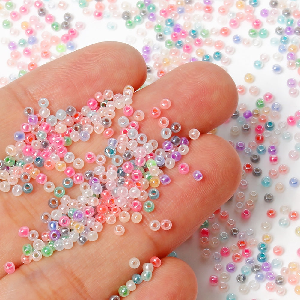 Glass Seed Beads Imitation Jades Loose Beads