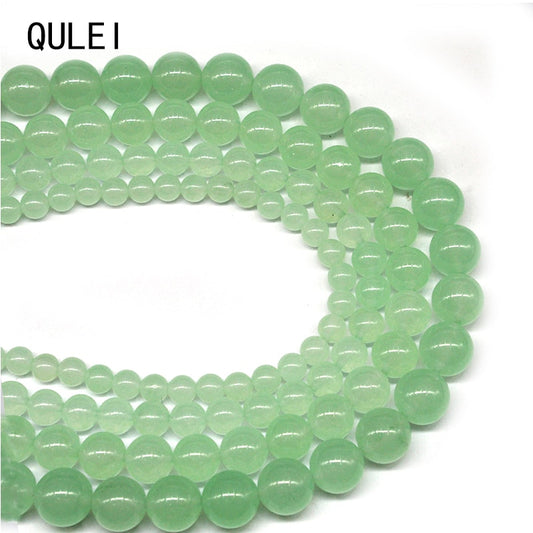 Green Aventurine Chalcedony Jades Natural Stone Beads