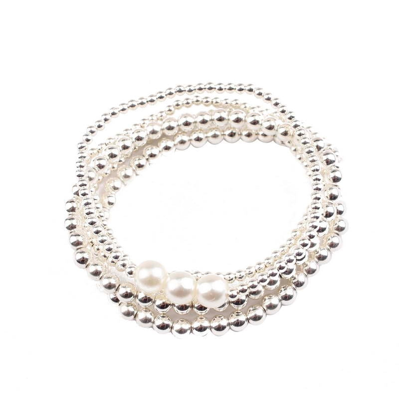 Natural Imitation Pearl String Bracelet Bangles Yoga