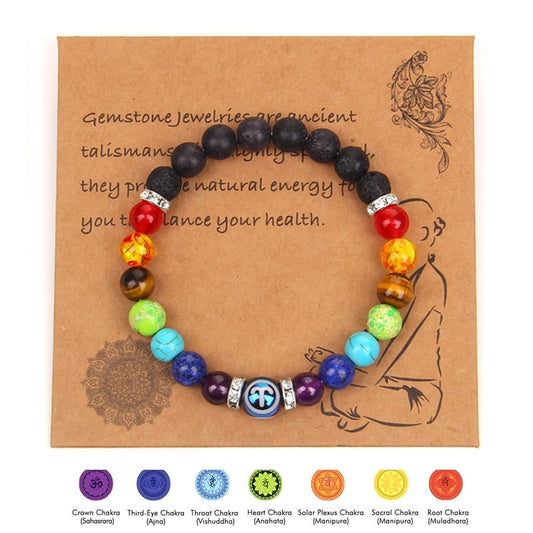 7 Chakra Bracelet Natural Stone Bead 12 Constellation