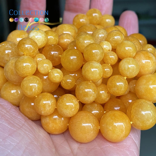 Natural Yellow Ambers Jades Stone Loose Round