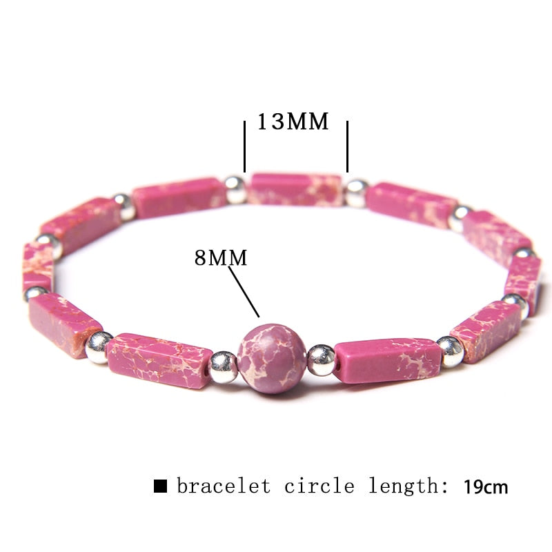 Beads Charm Bracelets Natural Amethysts Rectangle Stone