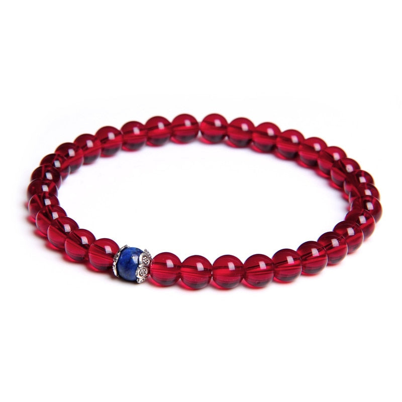 Natural Stone Handmade Bracelet Red Yoga Meditation