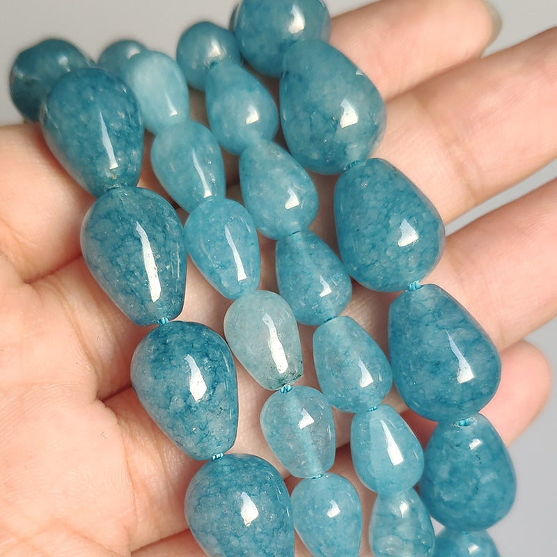 Jades Angelite Amazonite Waterdrop Shape Loose Beads