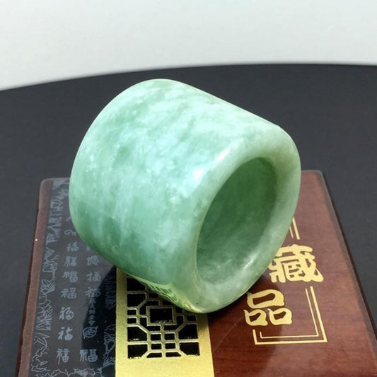 Genuine Natural Jade Wide Ring Bands Men Women