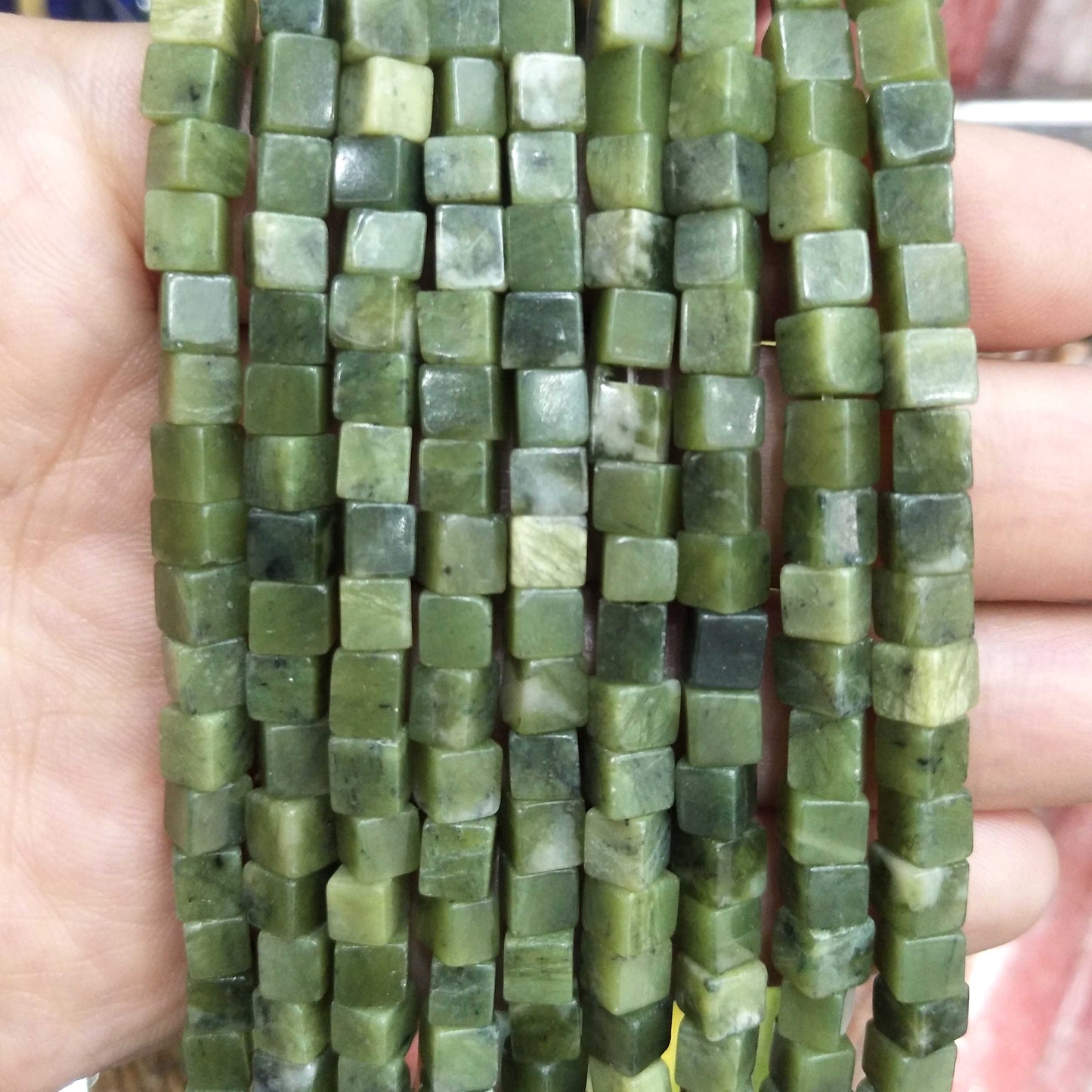 Natural Stone Square Jades Agates Spacer Loose Beads