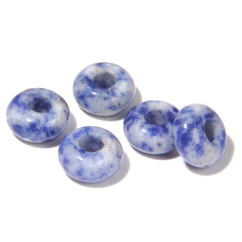 Wholesale Big Hole Bead Pendant Natural Round Jades