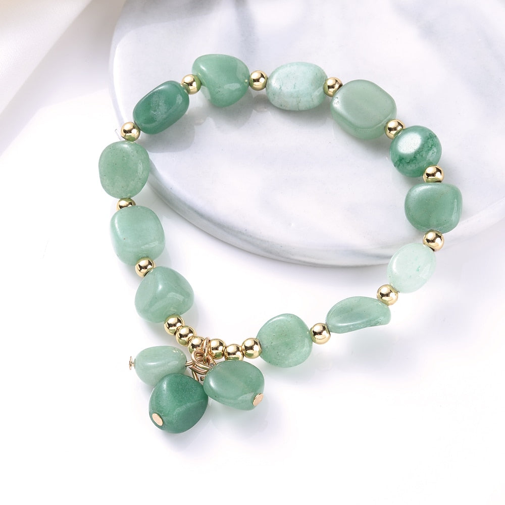 Green Aventurine Stone Bracelet Irregular Beads