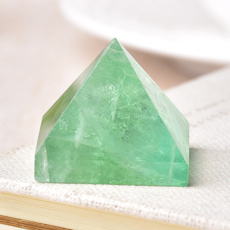 Fluorite Crystal Pyramid Quartz Healing Stone