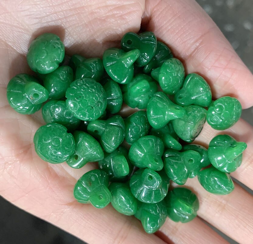 Green Jade Beads DIY Bracelet Bangle Charm Jadeite