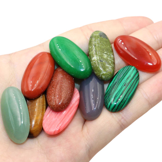 Cabochon Natural Oval Agates Opal Crystal Quartz Jades