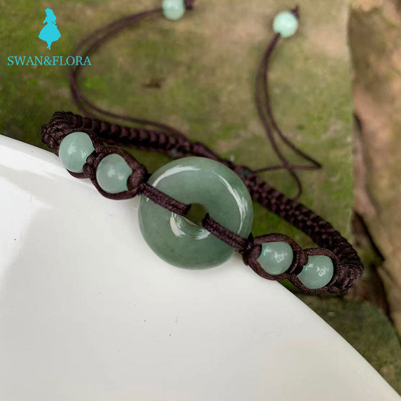 Natural Myanmar Jade Bracelet Jewelry Unisex Green