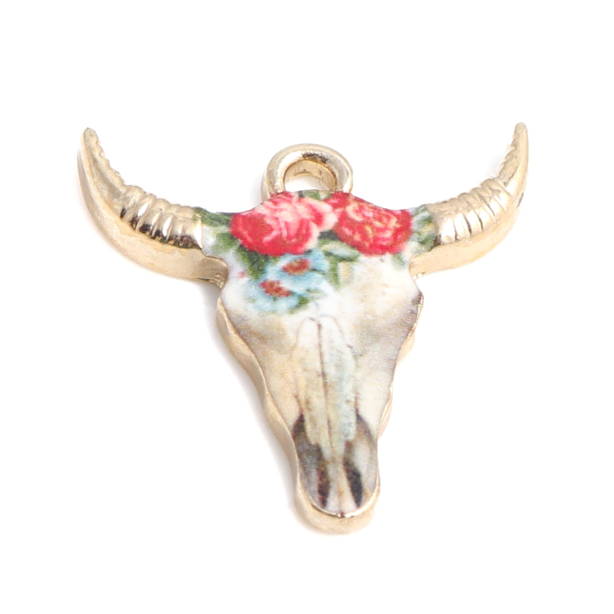 Cow Charms Zinc Based Alloy Multicolor Enamel Charms