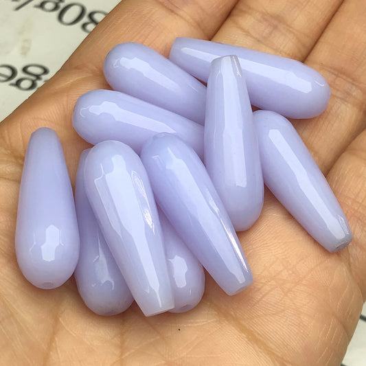 Natural Water Drop Faceted Purple Chalcedony Jades