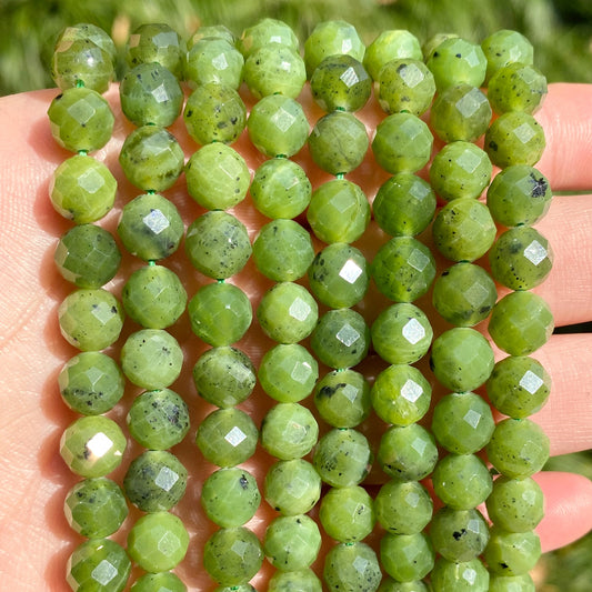 Natural Faceted Gem Canadian Jades Beads Round