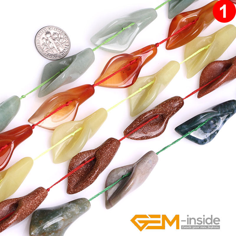 Calla Lily Flower Shape Natural Stone Beads