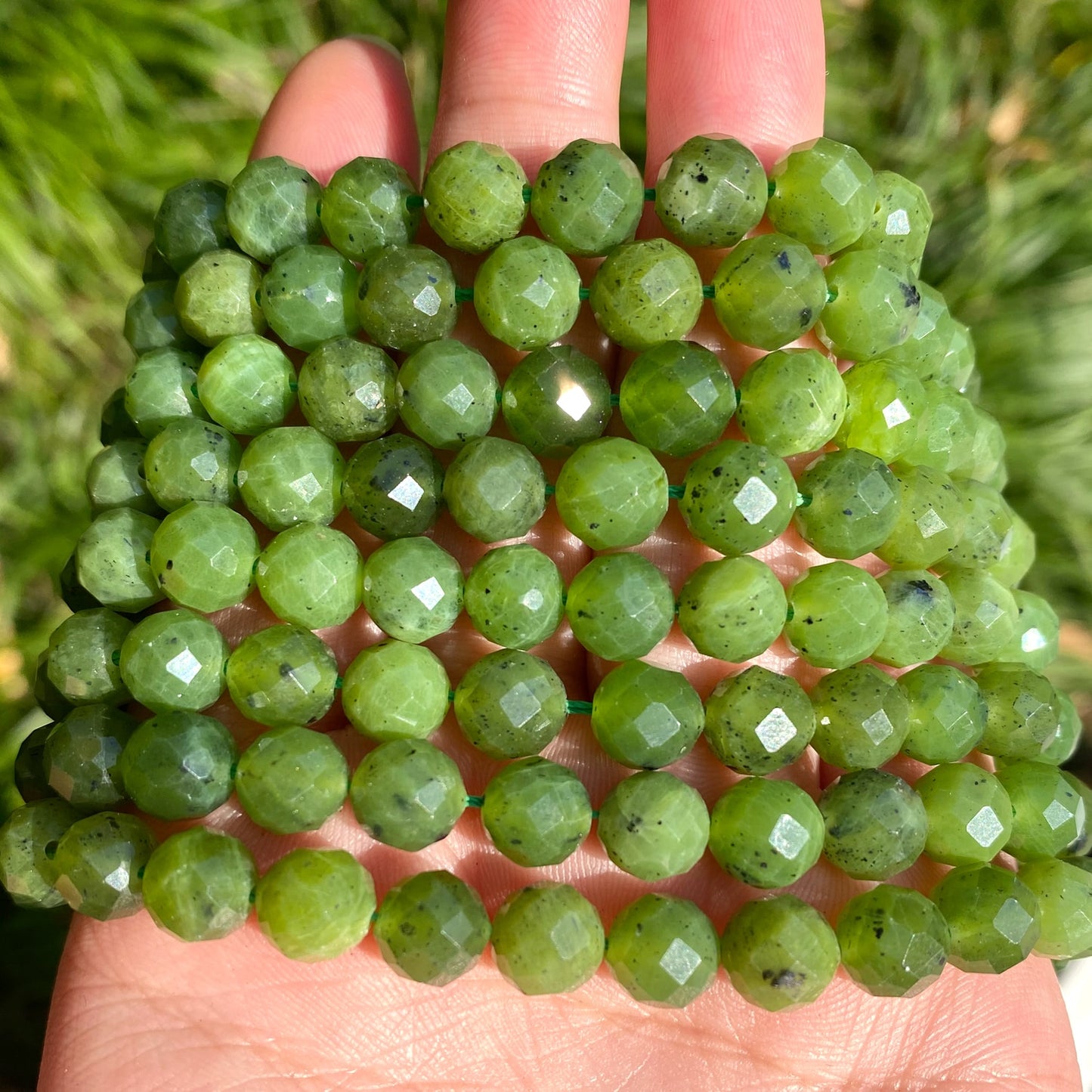 Natural Faceted Gem Canadian Jades Beads Round