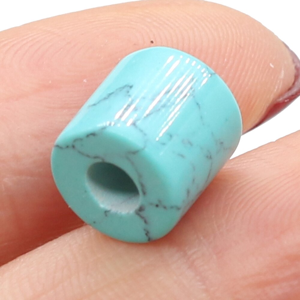 Natural Stone Beads Cylindrical Turquoises Yellow Jade