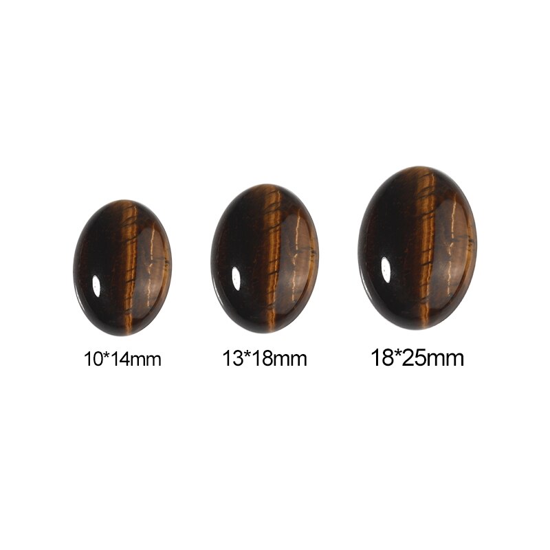 Natural Stone Oval Flatback Tiger's Eye Cabochon