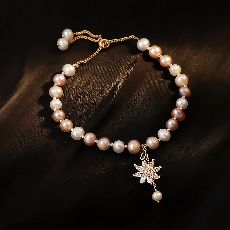 Natural Baroque Pearl Zircon Flower Color Matching