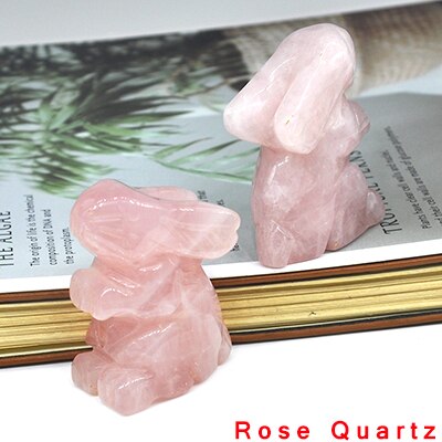 1PC Rabbit Statue Natural Stones And Crystals