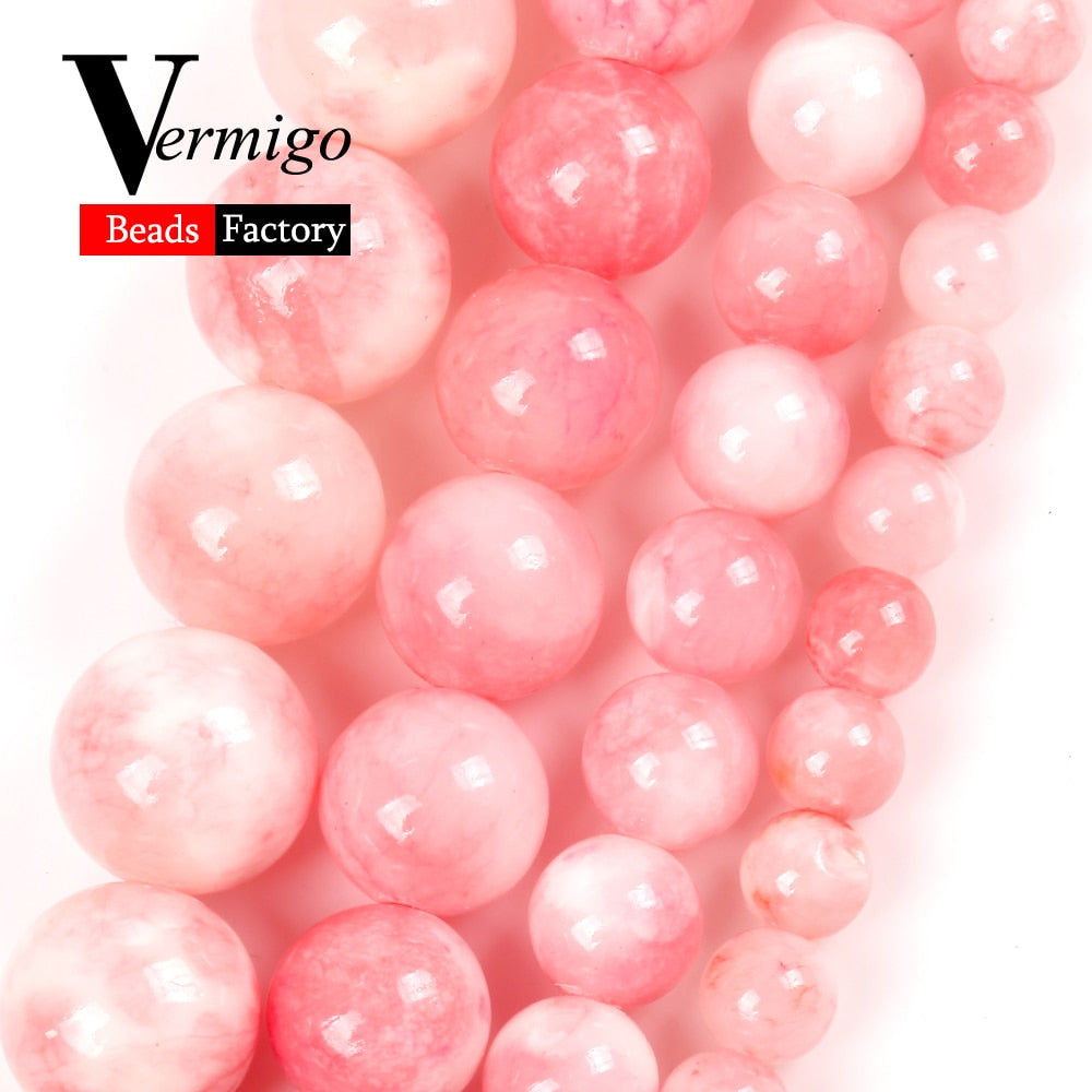 Pink Jades Stone Round Beads