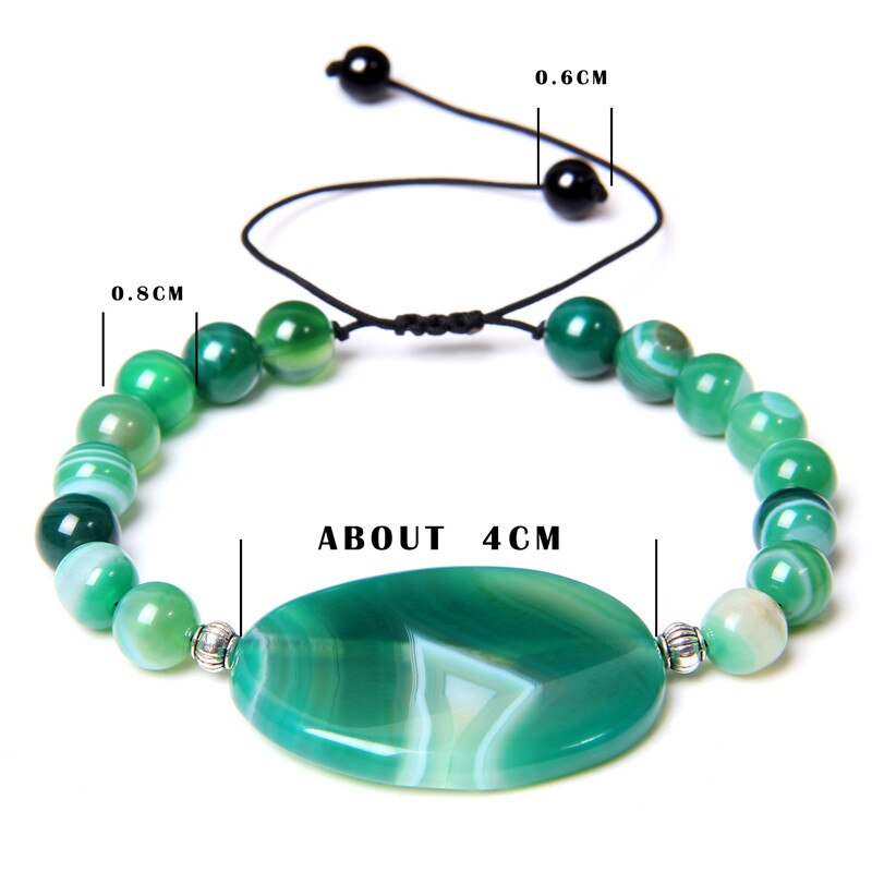 Green Natural Stone Beads Braided Bracelet Malachite