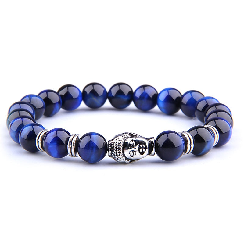 Fashion Natural Royal Blue Tiger Eye Stone Beads Bracelet
