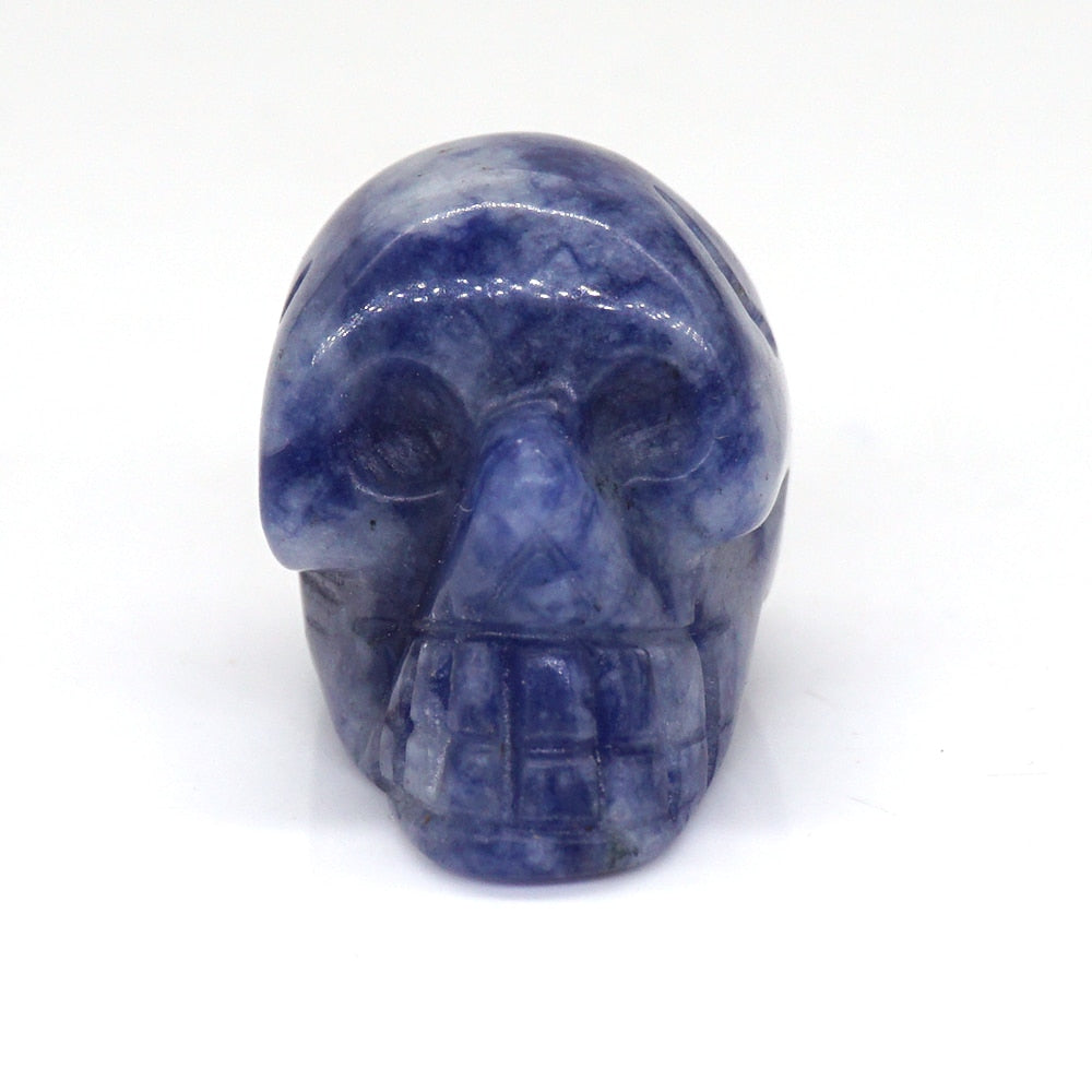 Skull Statue Natural Stone Carved Decoration Healing