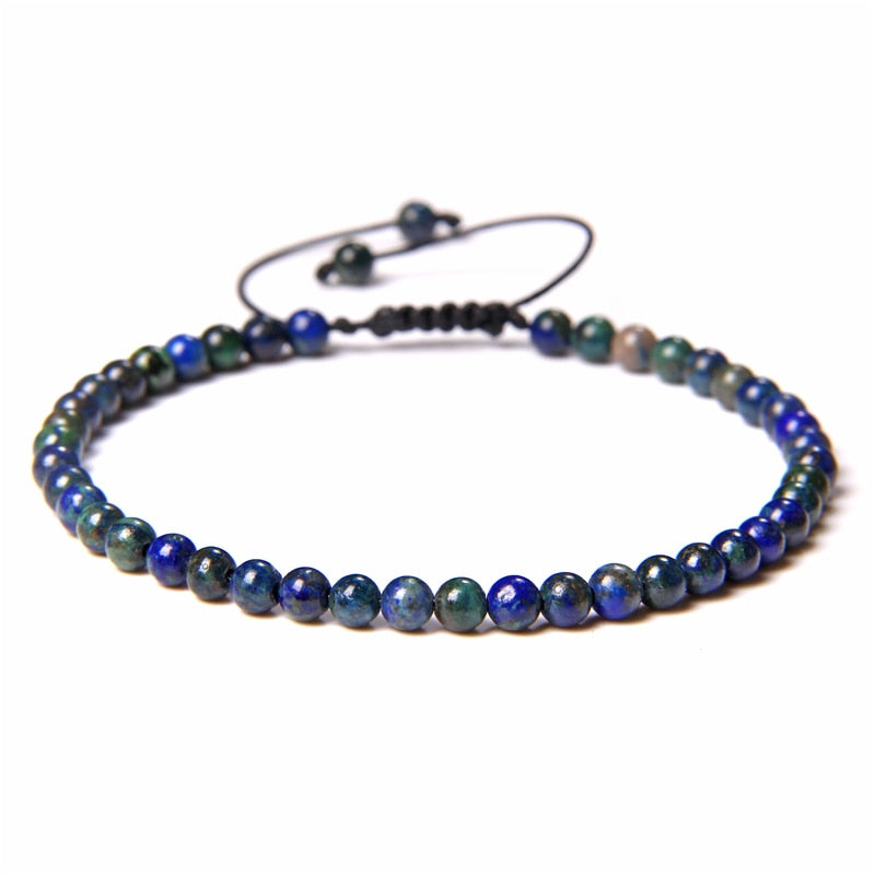 4mm Natural Stone Beads Braided Bracelet Labradorite