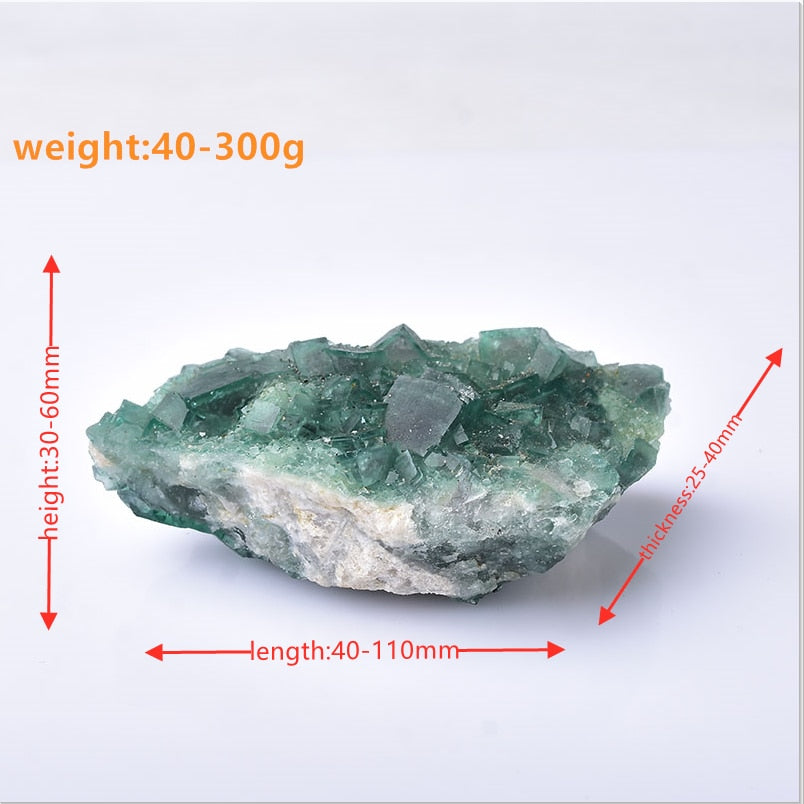 100% Natural Stone Green Fluorite Mineral Crystal