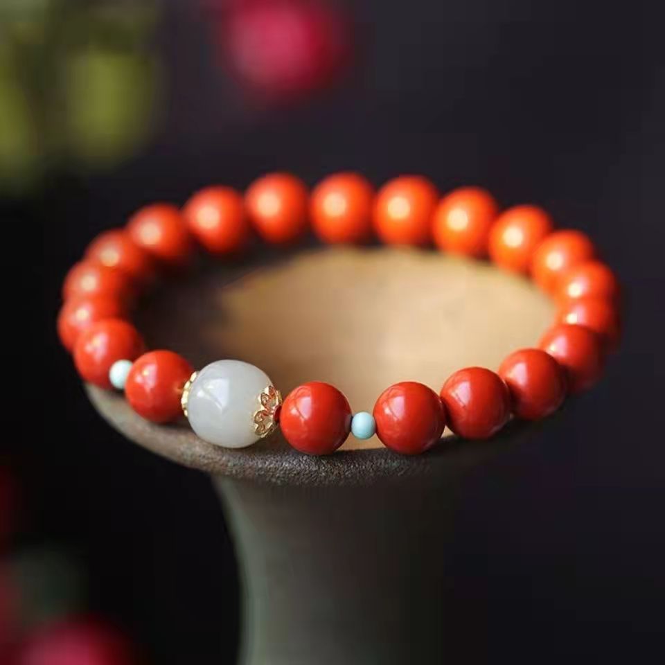 Natural Jade High Content Emperor Cinnabar Bracelets