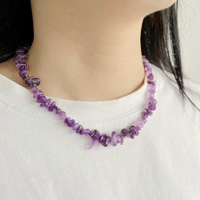 Natural Chip Stone Beads Necklaces For Women