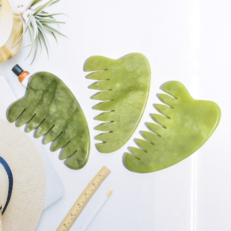 Mushroom Jade Stone Massage Comb Tools