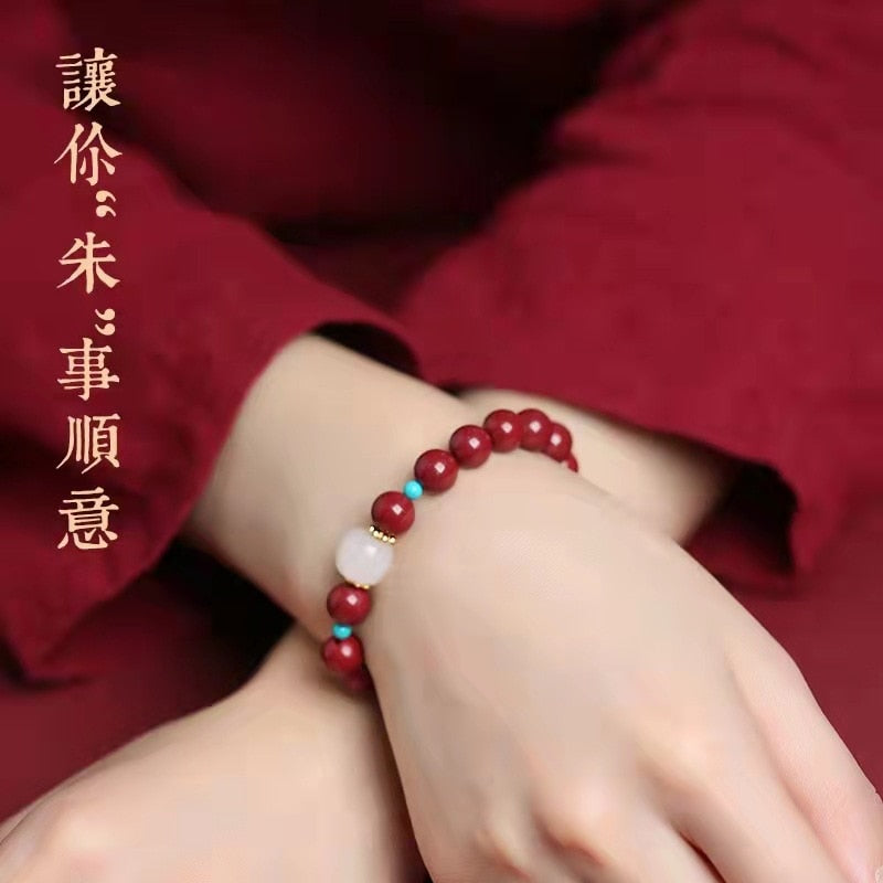 Natural Jade High Content Emperor Cinnabar Bracelets