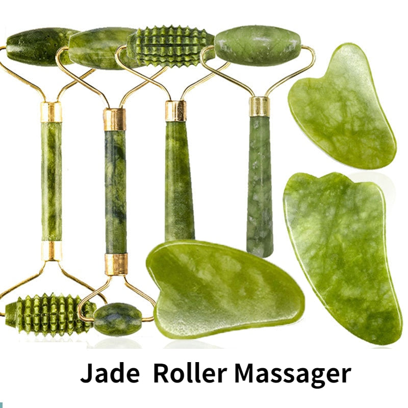 Skin Care Face Jade Massager Roller Gua sha Scraper