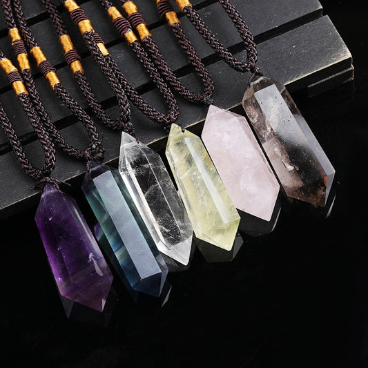 Crystal Quartz Double Point Pendant Crystal Column