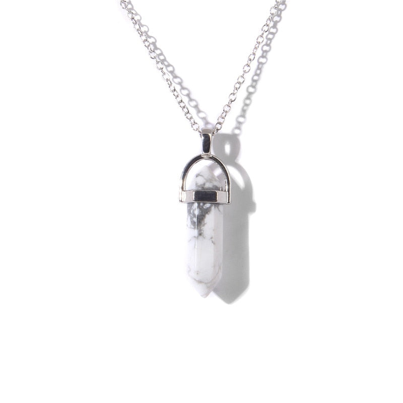 Natural Quartzs Stone Charm Necklaces