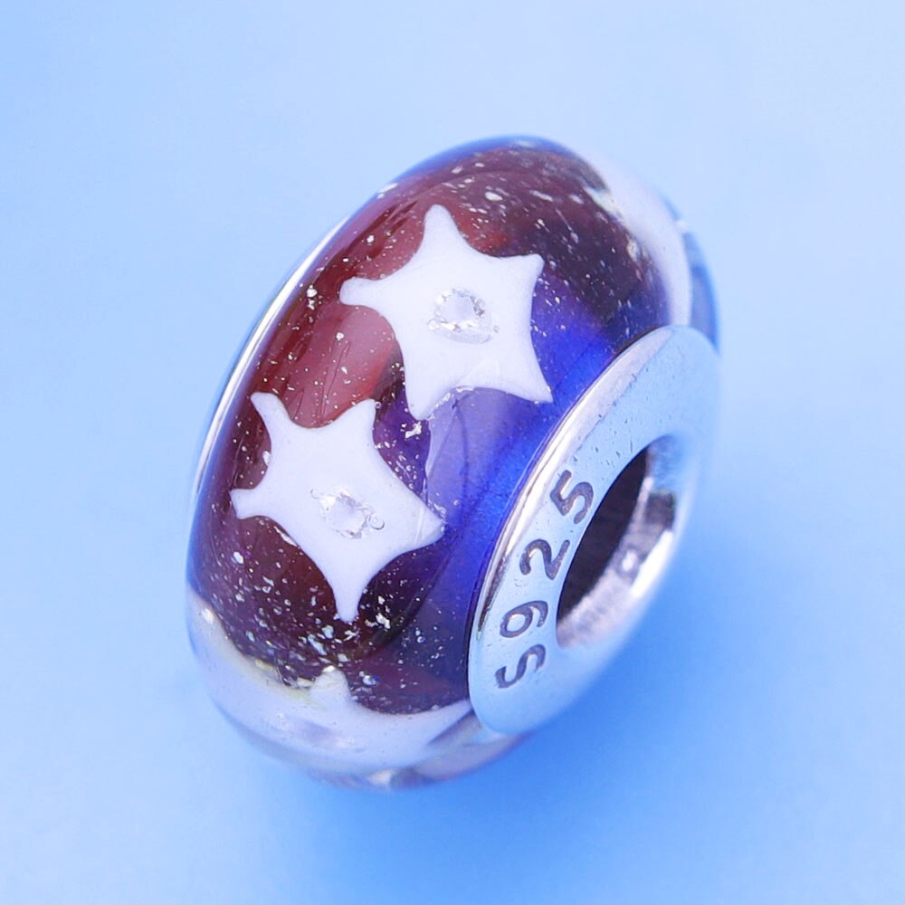 Sterling Silver Glass Bead Wood Stone Murano Flower