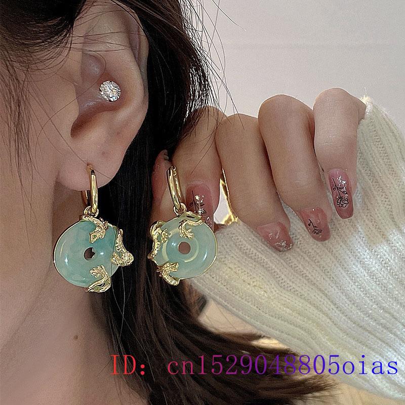 Jade Donut Earrings for Women Stone Luxury