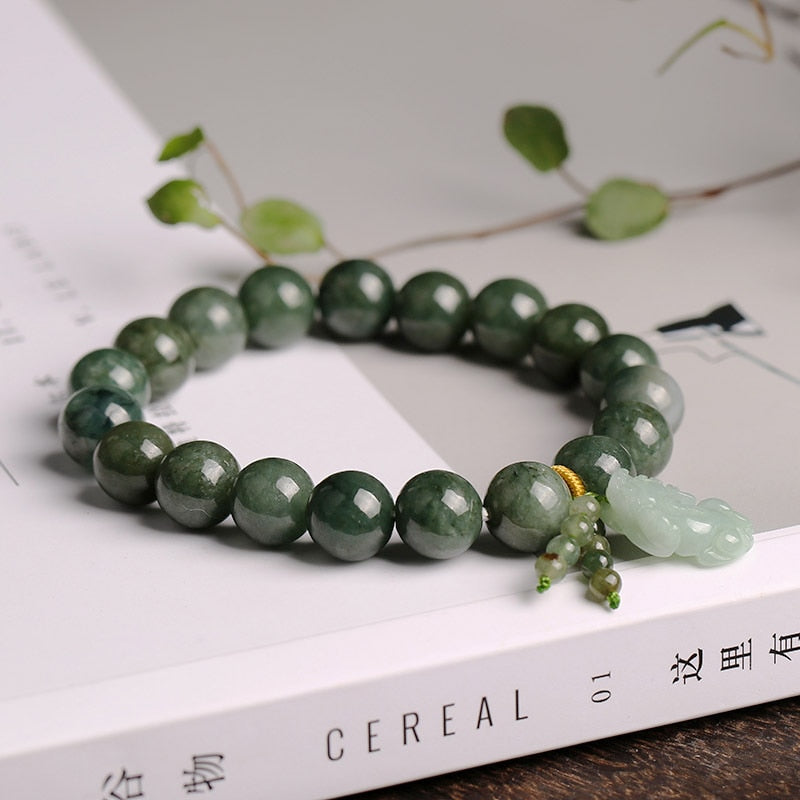 Lucky 8/10mm Natural Jade Beads Pixiu Brave Troops