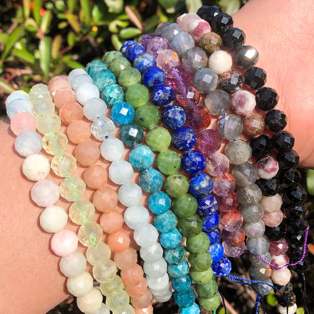 Round Loose Gemstone Beads Fit DIY Bracelet Necklace