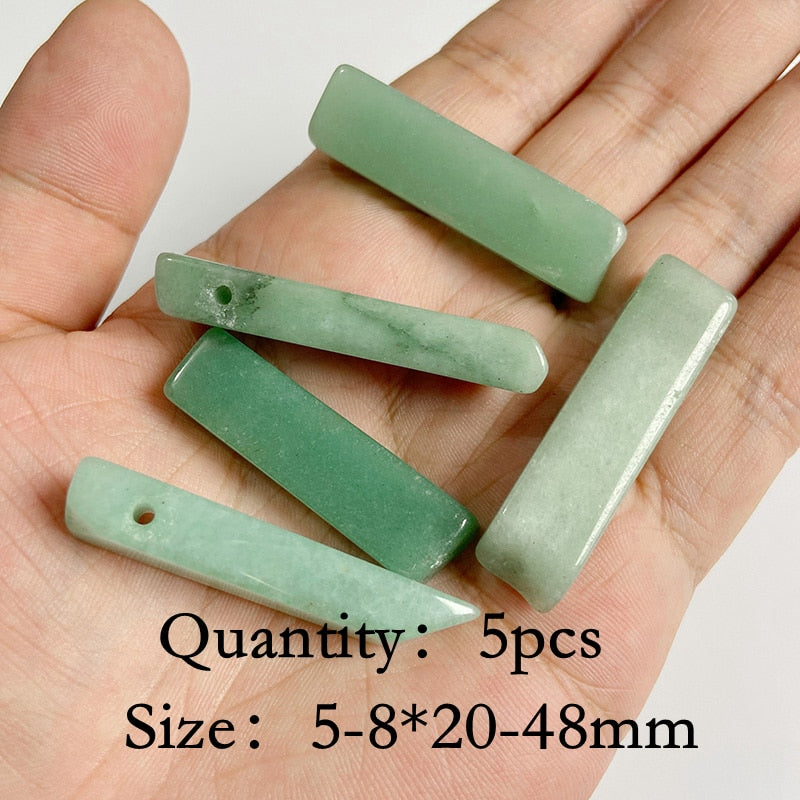 Natural Green Aventurine Jades Stone Pendant Beads