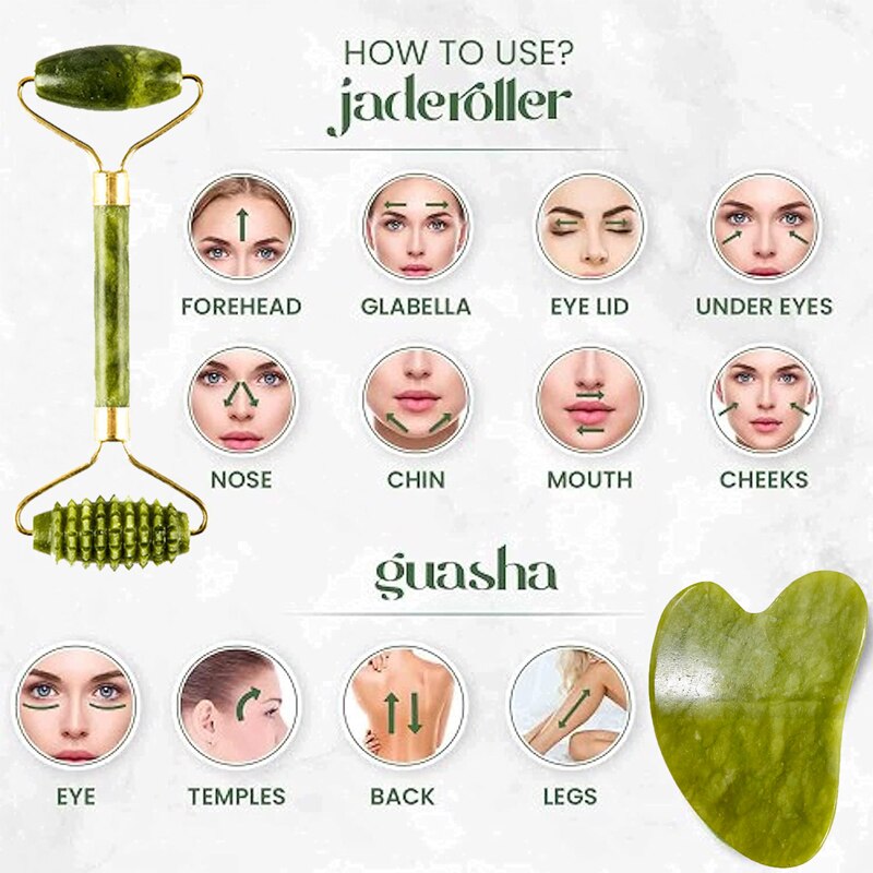Skin Care Face Jade Massager Roller Gua sha Scraper