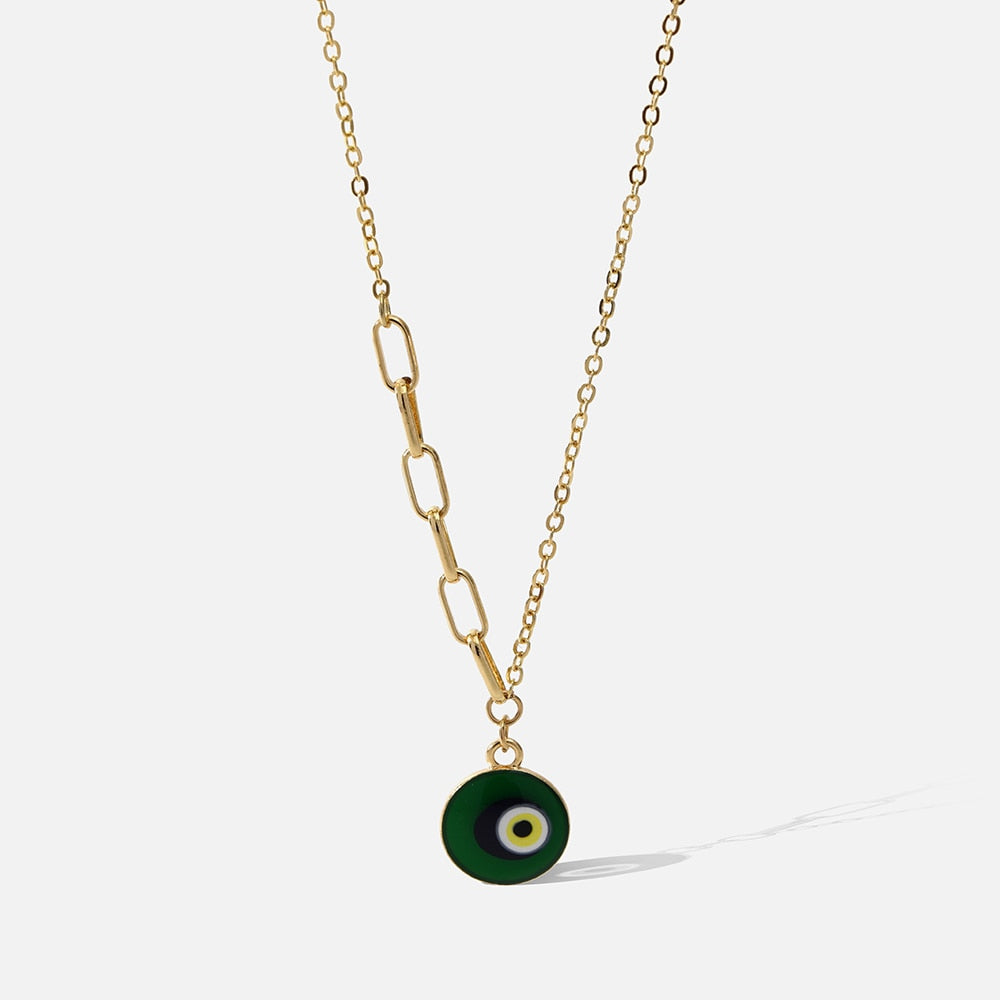 Lost Lady The Green Acrylic Evil Eye Pendant Necklace