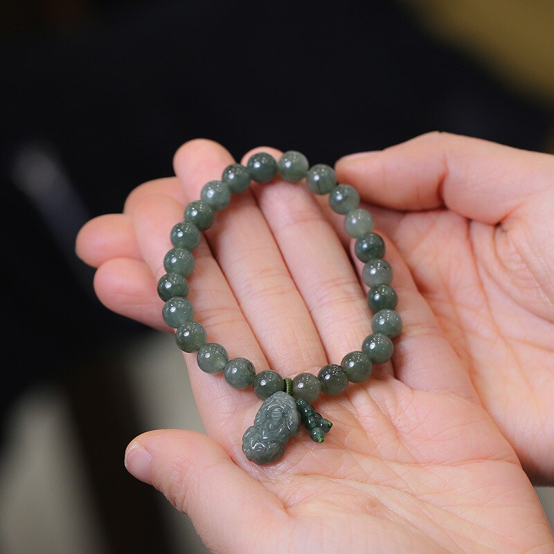 Lucky 8/10mm Natural Jade Beads Pixiu Brave Troops