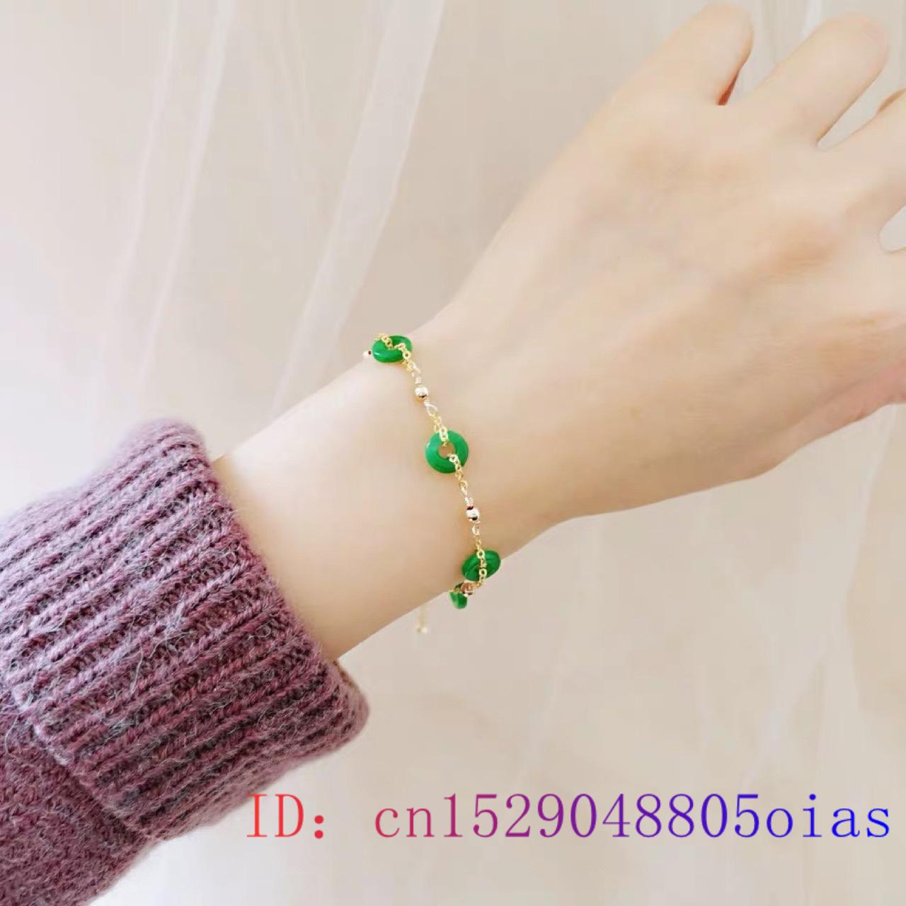 Green Jade Donut Bracelets for Women Bangle Bracelet