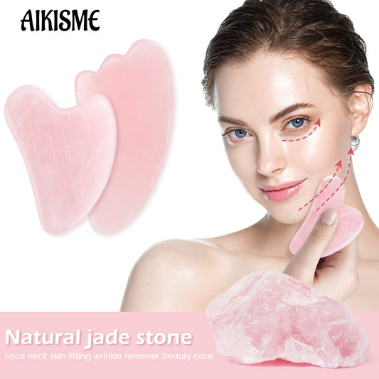 Natural Jade Gua Sha Board Original Rose Quartz