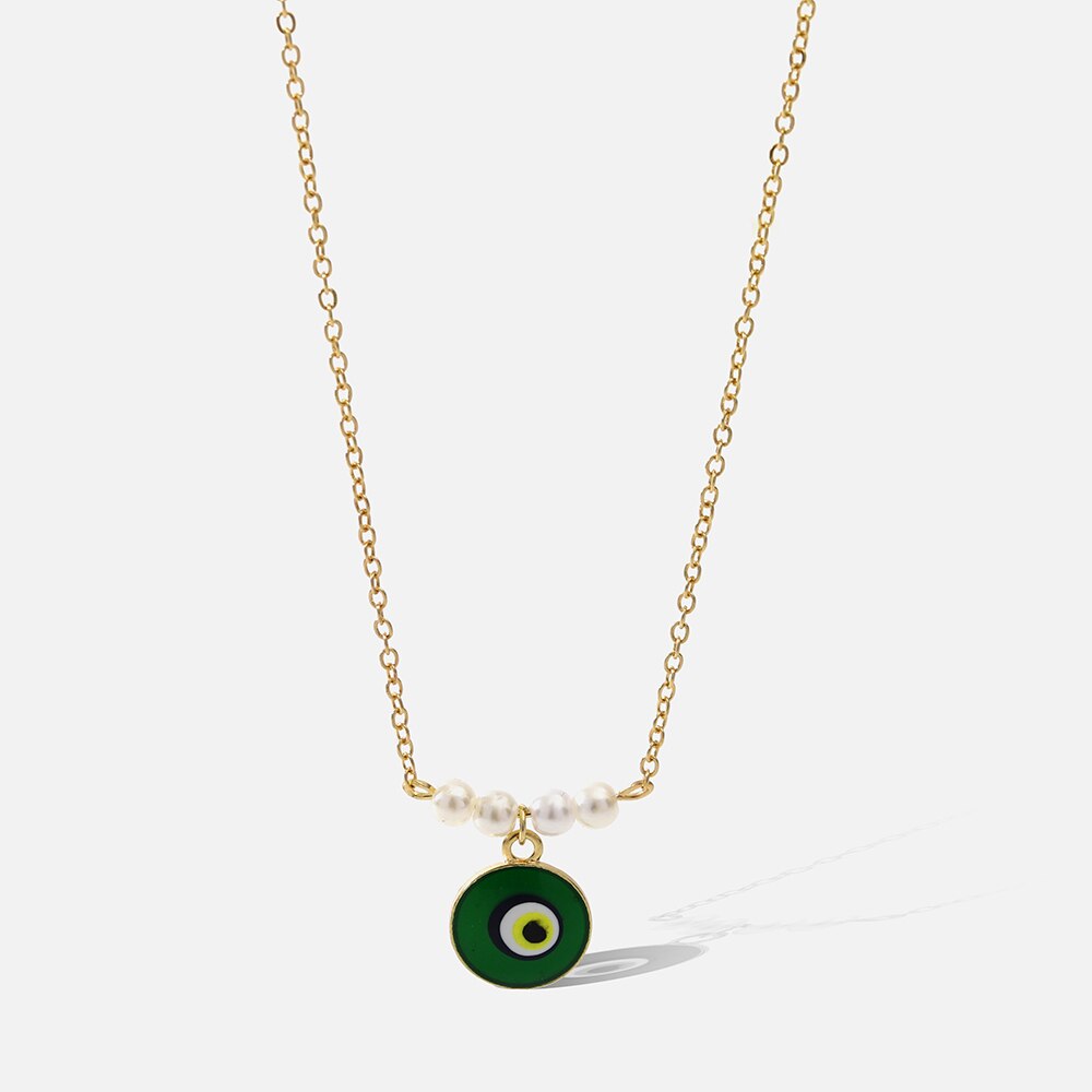 Lost Lady The Green Acrylic Evil Eye Pendant Necklace