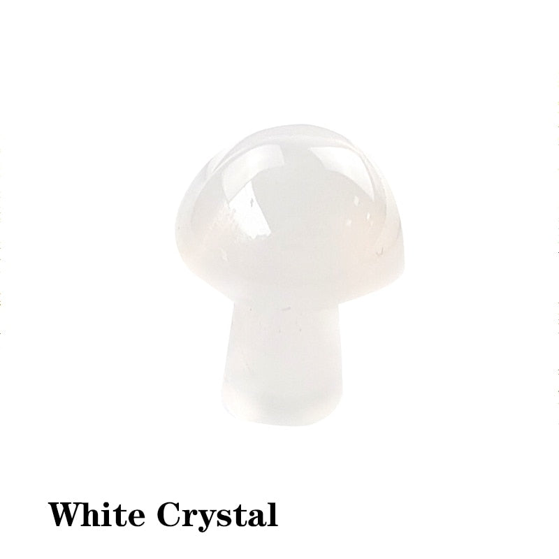 Mini Natural Crystal Mushroom Stone Statue Carving